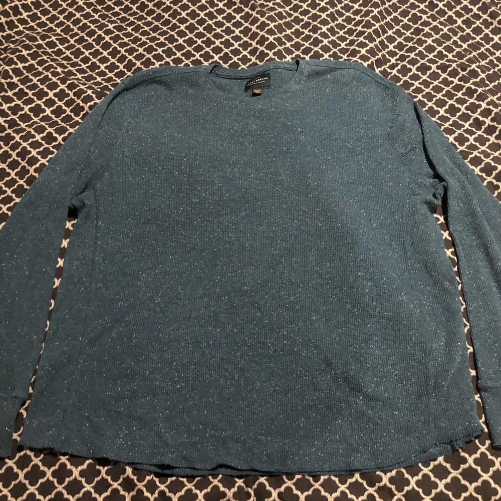 Lucky Brand Mens Thermal Blue Crew Neck Long Sleeves Shirt Sz XXL S4